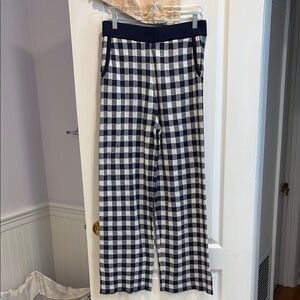 NWOT Navy and White Checkered Pants